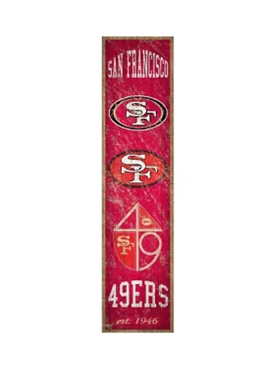 NFL San Francisco 49ers 6 in x 24 in Vertical Heritage Banner 