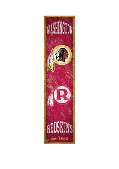 NFL Washington Redskins 6 in x 24 in Vertical Heritage Banner