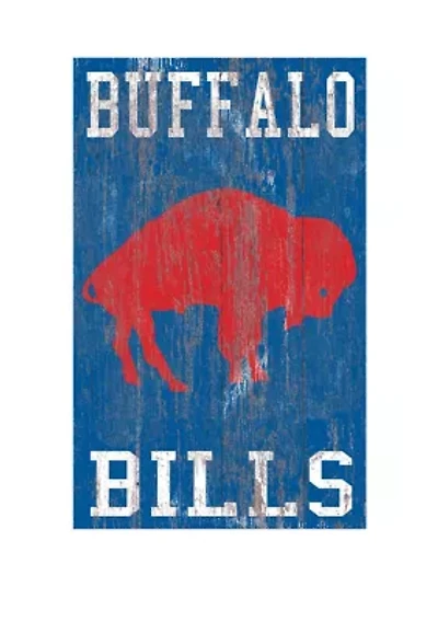 NFL Buffalo Bills 11 in x 19 in Heritage Distressed Logo Sign
