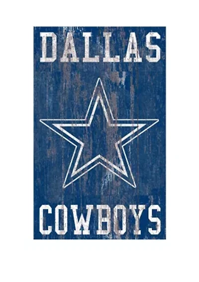 NFL Dallas Cowboys 11 in x 19 in Heritage Distressed Logo Sign