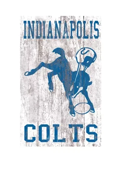NFL Indianapolis Colts 11 in x 19 in Heritage Distressed Logo Sign