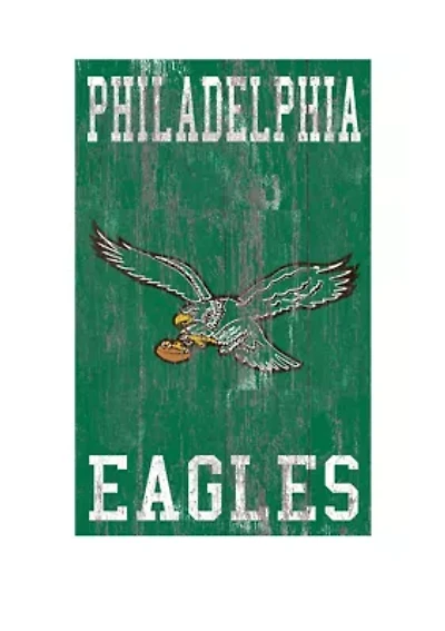 NFL Philadelphia Eagles 11 in x 19 in Heritage Distressed Logo Sign