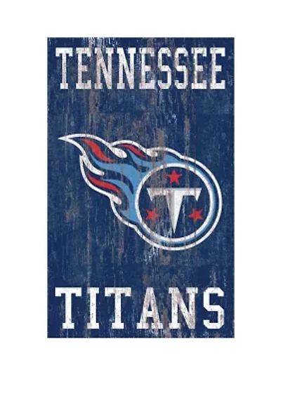 NFL Tennessee Titans 11 in x 19 in Heritage Distressed Logo Sign