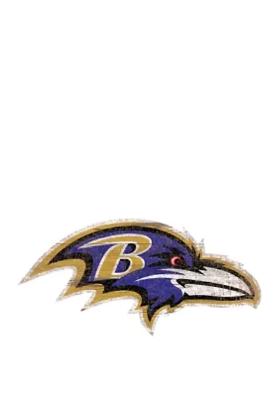 NFL Baltimore Ravens 24 in x 24 in Distressed Logo Cutout Sign