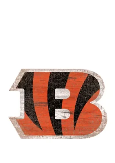 NFL Cincinnati Bengals Distressed Logo Cutout Sign