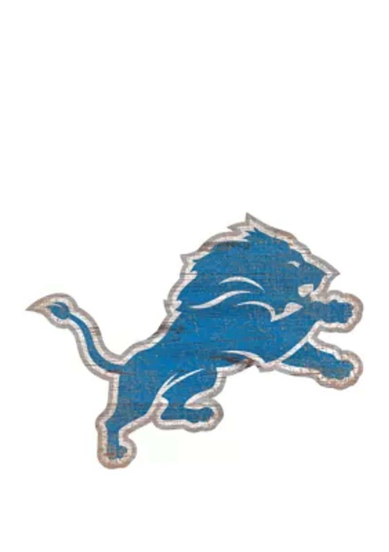 NFL Detroit Lions 24 in x 24 in Distressed Logo Cutout Sign