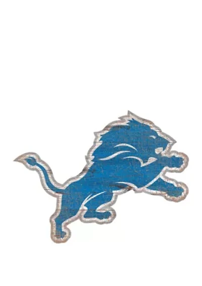 NFL Detroit Lions 24 in x 24 in Distressed Logo Cutout Sign