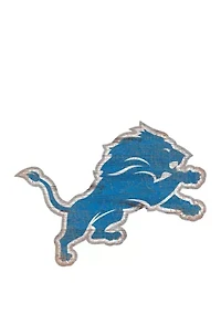 NFL Detroit Lions 24 in x 24 in Distressed Logo Cutout Sign