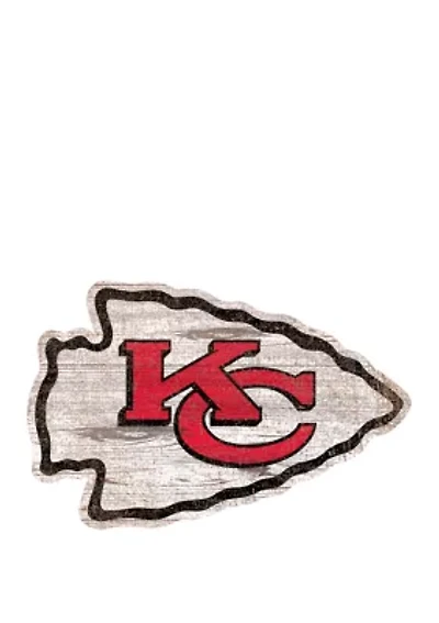 NFL Kansas City Chiefs 24 in x 24 in Distressed Logo Cutout Sign