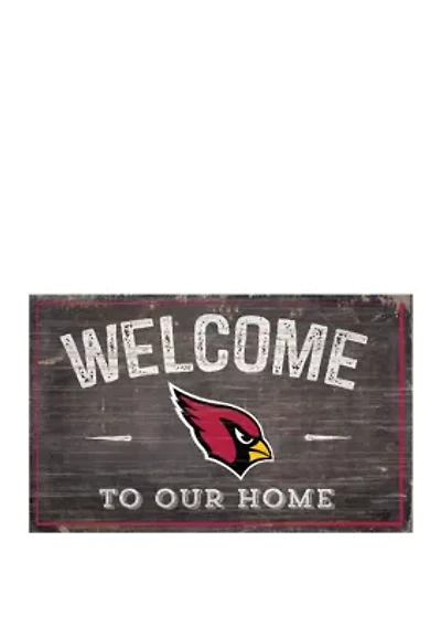 NFL Arizona Cardinals 11 in x 19 in Welcome to Our Home Sign