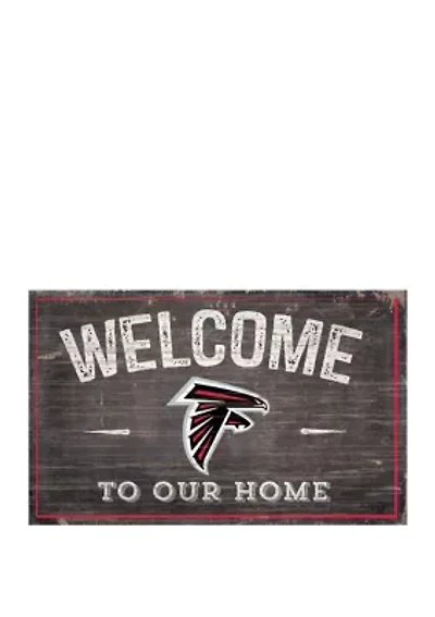 NFL Atlanta Falcons 11 in x 19 in Welcome to Our Home Sign
