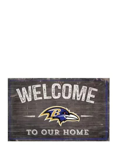 NFL Baltimore Ravens 11 in x 19 in Welcome to Our Home Sign