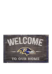 NFL Baltimore Ravens 11 in x 19 in Welcome to Our Home Sign