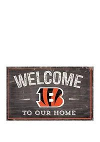 NFL Cincinnati Bengals 11 in x 19 in Welcome to Our Home Sign