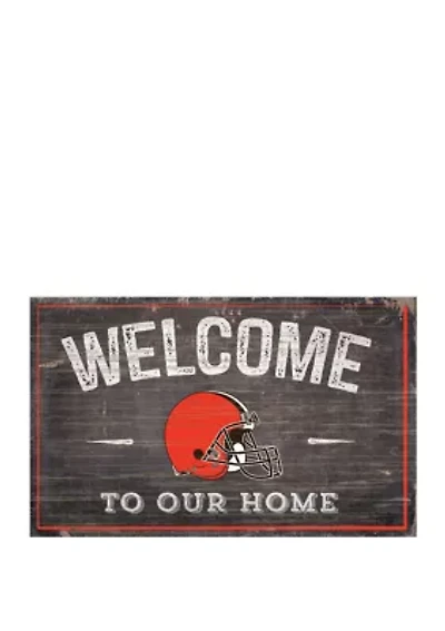 NFL Cleveland Browns 11 in x 19 in Welcome to Our Home Sign