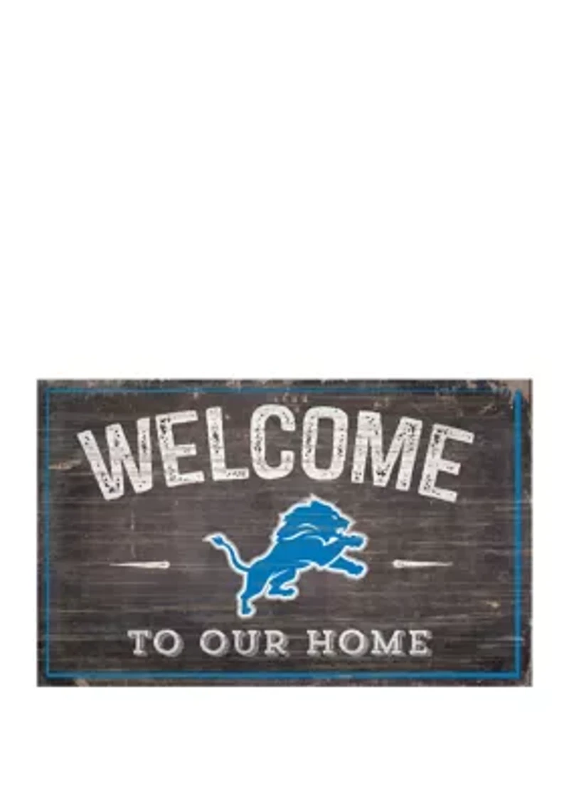 NFL Detroit Lions 11 in x 19 in Welcome to Our Home Sign
