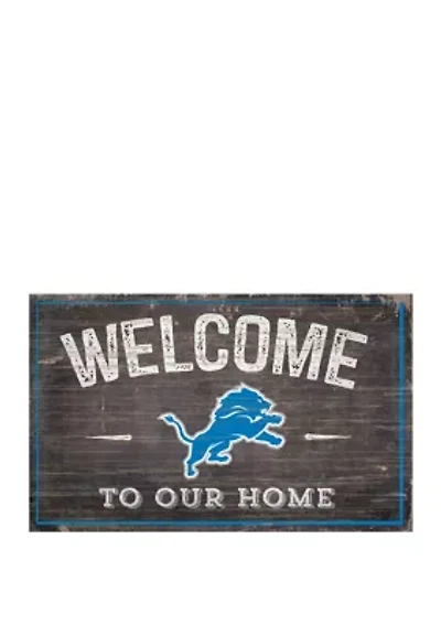 NFL Detroit Lions 11 in x 19 in Welcome to Our Home Sign