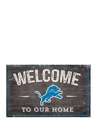 NFL Detroit Lions 11 in x 19 in Welcome to Our Home Sign