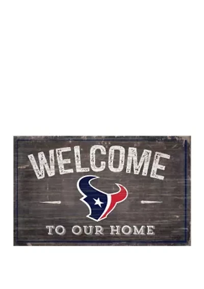NFL Houston Texans 11 in x 19 in Welcome to Our Home Sign