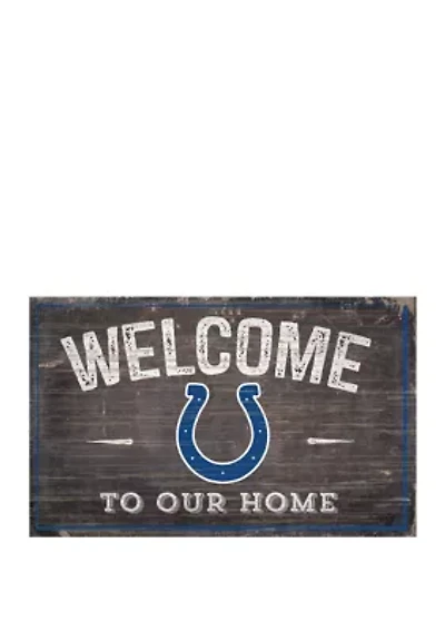 NFL Indianapolis Colts 11 in x 19 in Welcome to Our Home Sign