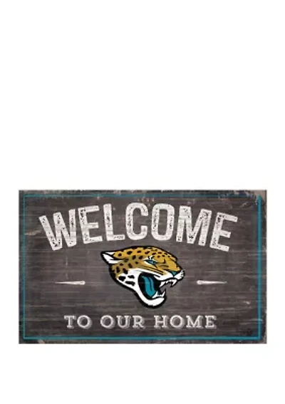 NFL Jacksonville Jaguars 11 in x 19 in Welcome to Our Home Sign