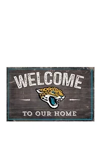 NFL Jacksonville Jaguars 11 in x 19 in Welcome to Our Home Sign