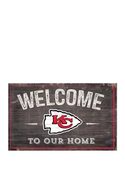 NFL Kansas City Chiefs 11 in x 19 in Welcome to Our Home Sign