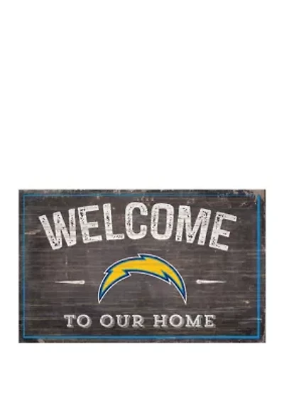 NFL Los Angeles Chargers 11 in x 19 in Welcome to Our Home Sign
