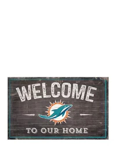 NFL Miami Dolphins 11 in x 19 in Welcome to Our Home Sign