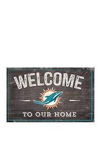 NFL Miami Dolphins 11 in x 19 in Welcome to Our Home Sign