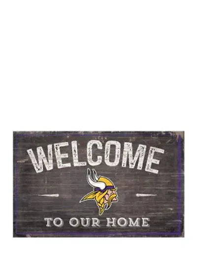 NFL Minnesota Vikings 11 in x 19 in Welcome to Our Home Sign