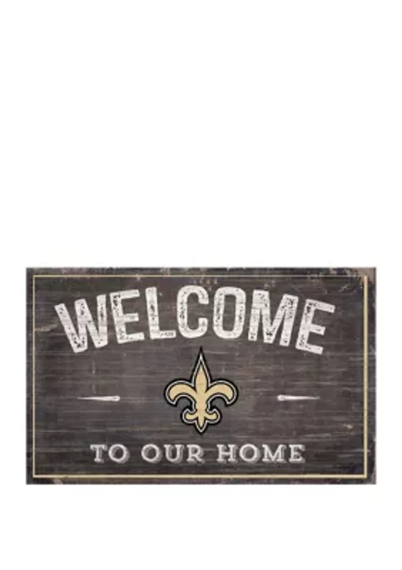 NFL New Orleans Saints 11 in x 19 in Welcome to Our Home Sign