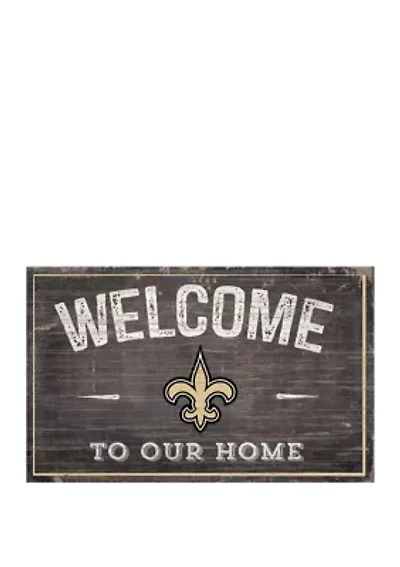 NFL New Orleans Saints 11 in x 19 in Welcome to Our Home Sign