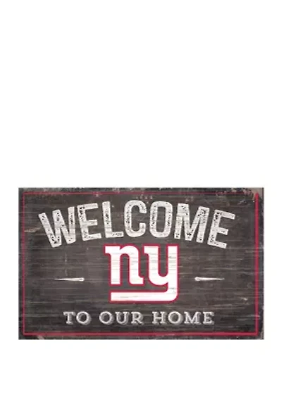 NFL New York Giants 11 in x 19 in Welcome to Our Home Sign