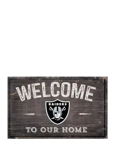 NFL Oakland Raiders 11 in x 19 in Welcome to Our Home Sign