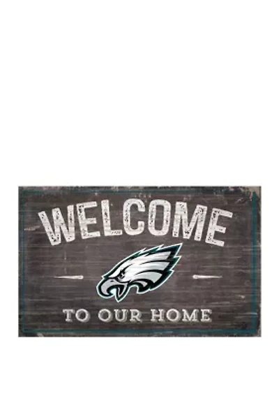 NFL Philadelphia Eagles 11 in x 19 in Welcome to Our Home Sign