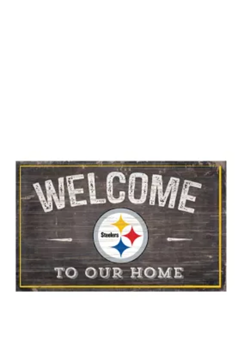 NFL Pittsburgh Steelers 11 in x 19 in Welcome to Our Home Sign