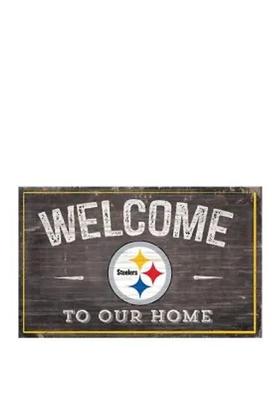 NFL Pittsburgh Steelers 11 in x 19 in Welcome to Our Home Sign