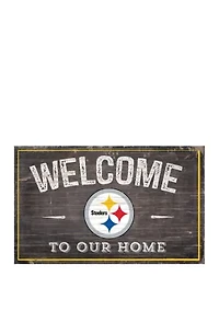 NFL Pittsburgh Steelers 11 in x 19 in Welcome to Our Home Sign