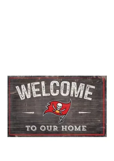 NFL Tampa Bay Buccaneers 11 in x 19 in Welcome to Our Home Sign