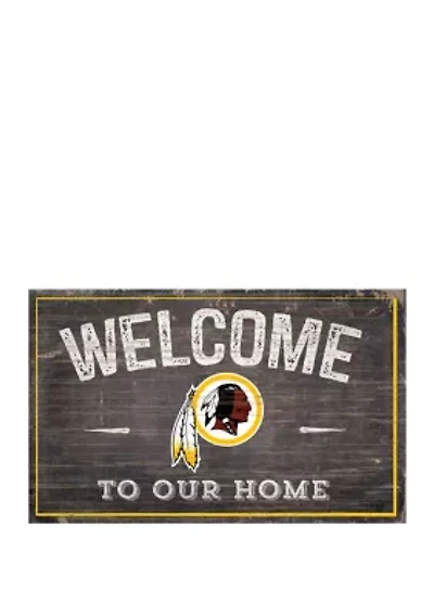 NFL Washington Redskins 11 in x 19 in Welcome to Our Home Sign