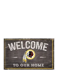 NFL Washington Redskins 11 in x 19 in Welcome to Our Home Sign