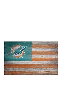 NFL Miami Dolphins 11 in x 19 in Distressed Flag