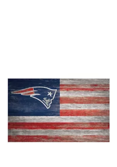 NFL New England Patriots 11 in x 19 in Distressed Flag Sign