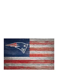 NFL New England Patriots 11 in x 19 in Distressed Flag Sign