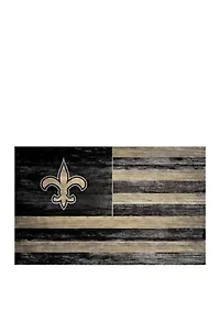  NFL New Orleans Saints 11 in x 19 in Distressed Flag Sign