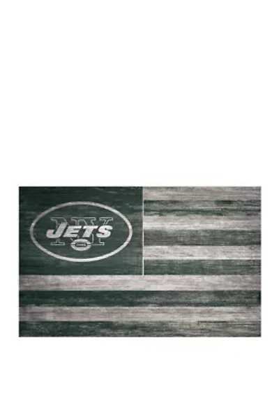 NFL New York Jets 11 in x 19 in Distressed Flag