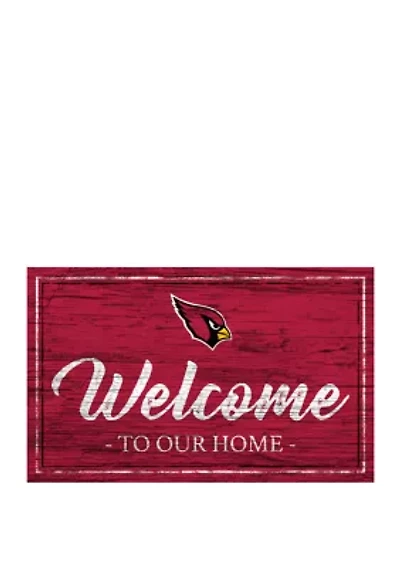 NFL Arizona Cardinals 11 in x 19 in Team Color Welcome Sign