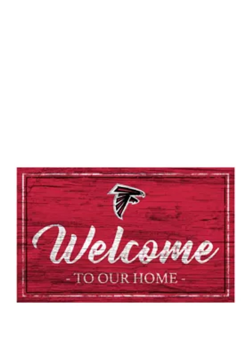 NFL Atlanta Falcons 11 in x 19 in Team Color Welcome Sign