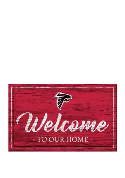NFL Atlanta Falcons 11 in x 19 in Team Color Welcome Sign